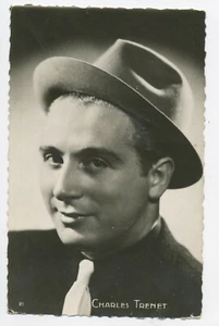 BP630 Carte Photo vintage card RPPC Charles Trenet portrait chanteur - Picture 1 of 1