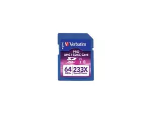 Verbatim PRO 233X 64GB Secure Digital Extended Capacity (SDXC) Flash Card Model - Picture 1 of 2