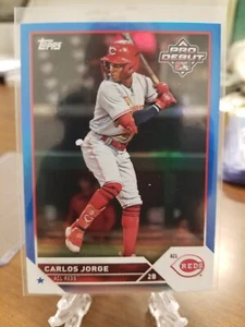 2023 Topps Pro Debut Carlos Jorge Blue Foil /150 Reds #PD-74 Reds - Picture 1 of 2