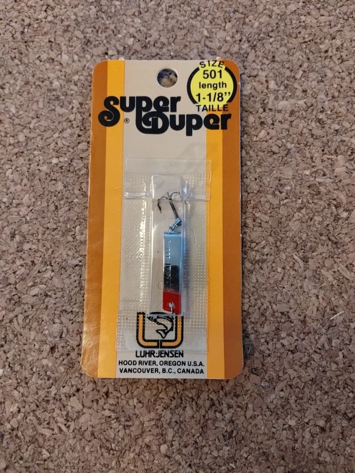 Luhr Jensen Super Duper 1/12oz Nickel Red Head Trolling Casting Fishing Lure