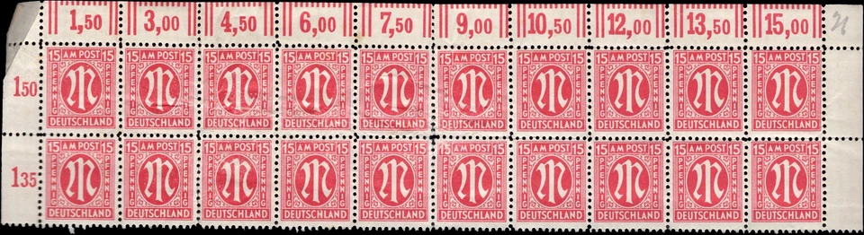 SAVOYSTAMPS - Germany-Allied Issued Occupational Post WWll-15 P-Block of 2- MINT - Image 1 of 1