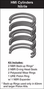 Parker Hannifin 160mm PN160HM001 HMI Metric Piston Seal Kit (Nitrile) - Picture 1 of 1