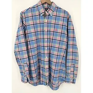 Camicia uomo Ralph Lauren personalizzata con bottoni media a quadri rosa blu manica lunga - Foto 1 di 10