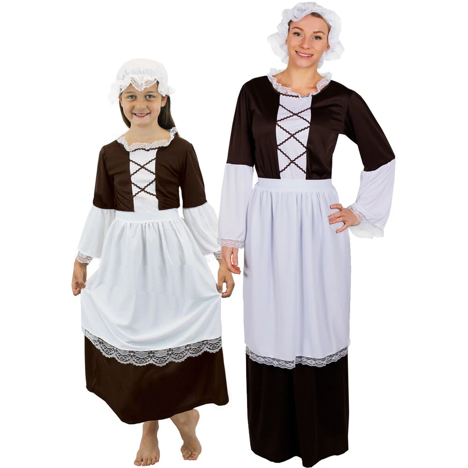 COSTUME DAMIGELLA TUDOR POVERO CONTADINO VITTORIANO GIORNATA MONDIALE DEL LIBRO VESTITO ELEGANTE COSTUME - Immagine 1 di 4