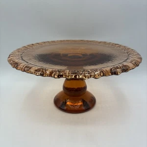 FIRE & LIGHT California Recycled Art Glas KUPFER Standfuß Kuchen Ständer Platte 10" - Bild 1 von 9