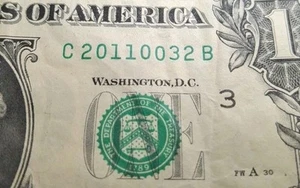 2011 Birthday Anniversary Year Fancy Serial Number $1 One Dollar Bill - Picture 1 of 5