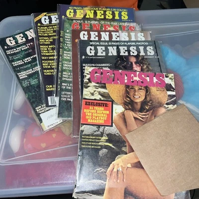Lot 6 vintage 1974-78 Genesis Magazines clean w centerfolds in tact - Image 1 of 4