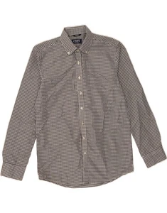 CHAPS Mens Slim Fit Shirt Size 15 1/2 Medium Black Gingham Polyester CO20 - Picture 1 of 3