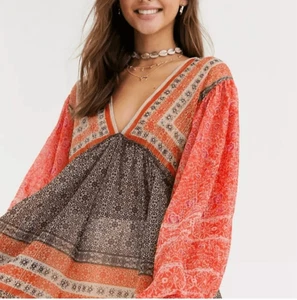 Free People Boho-Bluse Aliyah schwarz Kombi neu mit Etikett M - Bild 1 von 13