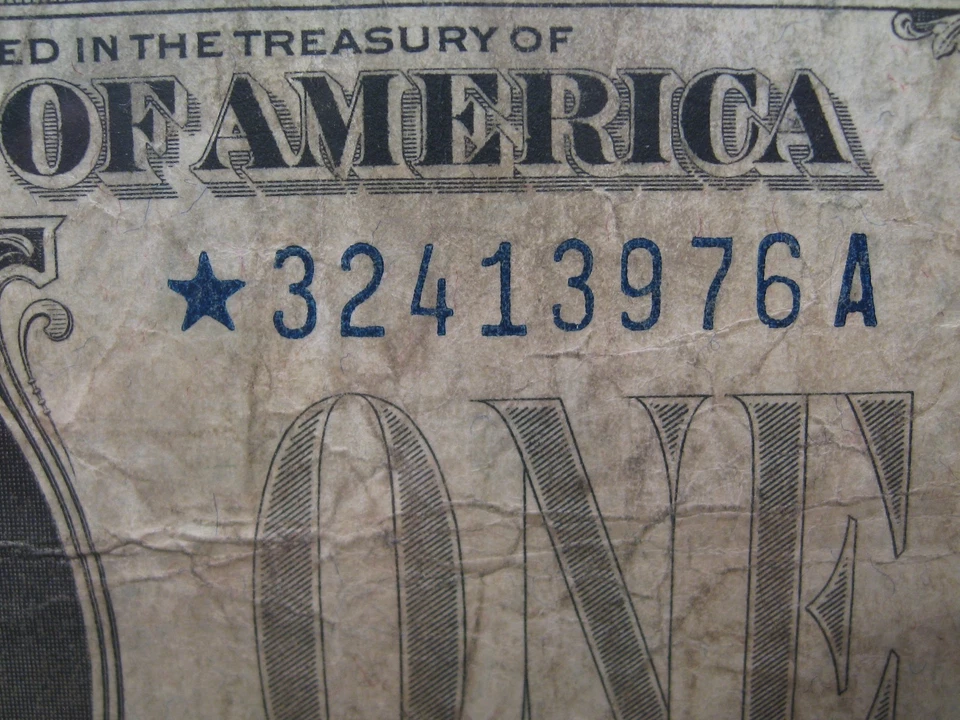 1928-B "**STAR**"  Blue Seal Silver Certificate $1 ONE Dollar note. - Image 1 of 4