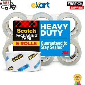 Scotch Schwerlast Verpackungsband, 3" Kern, transparent, 1,88" x 54,6 Yards, 6 Rollen - Bild 1 von 7