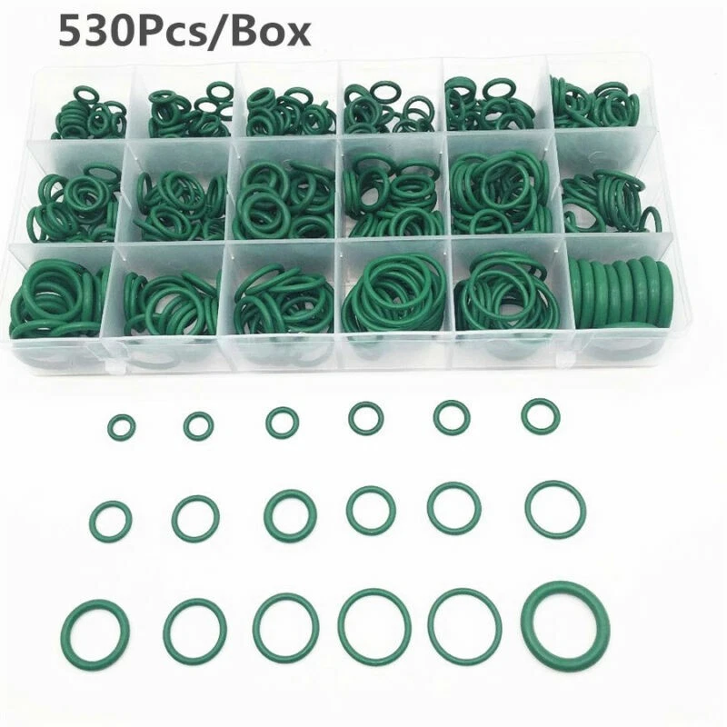 530Pcs R134a A/C O-ring Seals Kit Car Air Conditioning Repair Rubber Sealant Box - Image 1 of 4