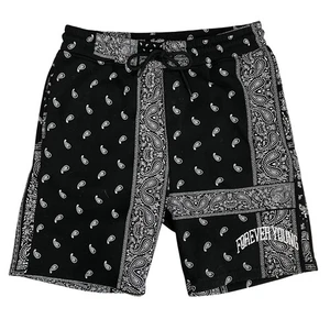 Brooklyn Cloth Forever Young Knit Shorts Bandana Print Black Men's M - Picture 1 of 6