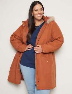 AUTOGRAPH - Plus Size - Womens Jacket -  Long Sleeve Fur Hood Parka Jacket