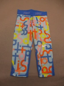 NIKE DRI-FIT Size XS Girl Multicolor Stretch Waist Pull On Training Leggings 281 - Picture 1 of 5