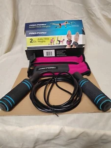 Billbianc Weighted CrossFit Jump Rope And Pro-form 2lb Ankle/Wrist Weights - Picture 1 of 4