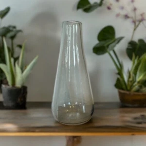 West Elm Modern Clear Recycled Glass Vase Hand Blown 12.5” GREAT CONDITION - Picture 1 of 8