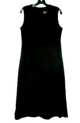 Nuevo Maxi Vestido Vaina Denim & Co. Negro Cuello en V Talla PXS Jersey Perfecto Mujeres CB44O Foto 1 de 4