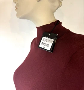 Suéter Cuello Alto Lana Merino Colección St. John Talla M - Borgoña $595 NUEVO - Imagen 1 de 9