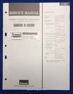 Original Sansui D-300M / Cassette Deck Service Manual - Picture 1 of 1