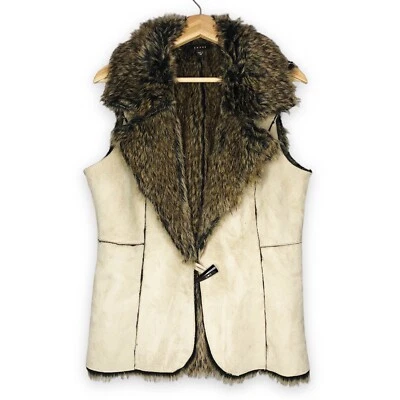 Chalecos reversibles de invierno FEVER de piel sintética para mujer talla M marrón crema Foto 1 de 4