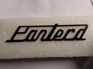 oldtimer de Tomaso pantera Abzeichen Schriftzug Schild schwarz typenschild 2 - Picture 1 of 1