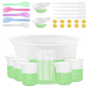 Silicone Measuring Cups for Resin Supplies, Resin Cups Kit with 600ml & 100ml... - Picture 1 of 6