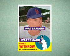 Corky Withrow St Louis Cardinals 1963 Style Custom Baseball Art Card