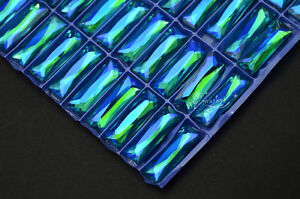 20 PCS 10mm x 30mm Color AB Glass Faceted Glass Rectangle Jewels 
