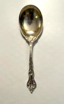 REED & BARTON 9.5" Cuchara para servir bayas INTAGLIO con lavado dorado en tazón Foto 1 de 4