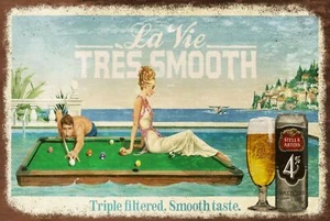 Stella Artois Beer Pool Table Advert Vintage Look Retro Style Metal Sign Mancave - Picture 1 of 1