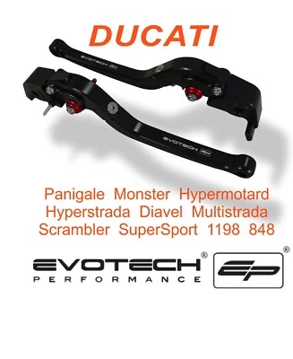 ALL DUCATI's Evotech Performance Long Black Folding Brake & Clutch Levers Set - Image 1 of 2