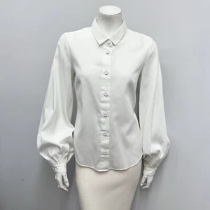 Chloe Shirt Top Cream Textured Thin Ribbed Size T 42 6 - Picture 1 of 7