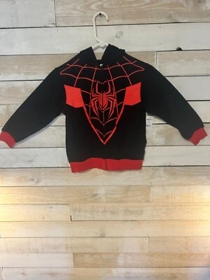 Marvel Miles Morales Spiderman Sweatshirt Hoodie Eye Mask Size SM 6/7 - Image 1 of 4