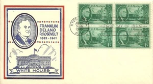 FDC 930 - 1¢ Roosevelt and Hyde Park - 7/26/1945 - Hyde Park, NY - Poppenger - Picture 1 of 1