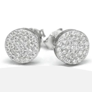 Herren Sterling Silber 925 CZ Icy Bling 8mm, rund*Ohrring Ohrstecker*Unisex.Box - Bild 1 von 3