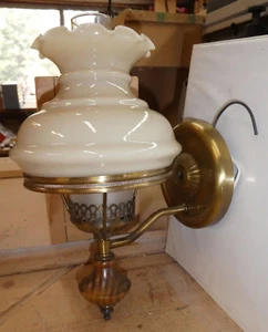 RARE SET OF 4 WALL SCONCES W/ HURRICANE GLASS SHADES & CHIMNEYS NEW OLD STOCK #1 - Picture 1 of 2