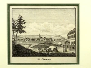 CHEMNITZ OVERALL VIEW WITH FRAME Original Litho from Youth Picture Gallery - Picture 1 of 4