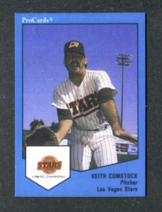 Keith Comstock 1989 Procards Las Vegas Stars Shot to Nuts Blooper Card Reprint - Picture 1 of 2