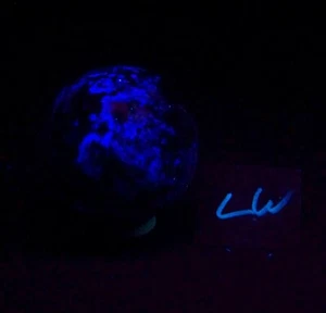 Fluorescent Fluorite Sphere McCracken Mine AZ 48mm 4334 - Picture 1 of 11