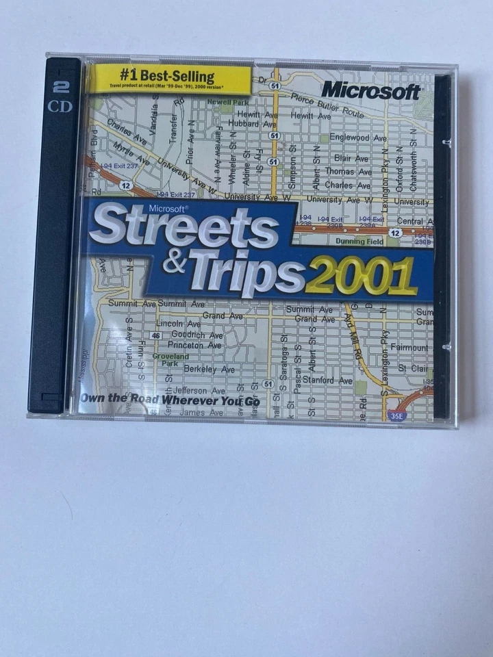 Streets And Trips 2001 Microsoft PC CD-Rom On The Road Whenever You Go VERY GOOD - Image 1 of 4