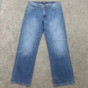 Lucky Brand Jeans Mens 34x32 Blue 181 Relaxed Straight Faded Whisker Denim Pants - Picture 1 of 11