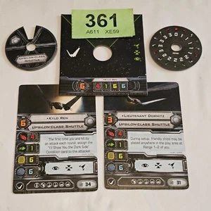 Star Wars X-Wing Miniatures Game Ship Token Upsilon Class Shuttle + Dial & Cards - Picture 1 of 2