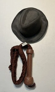 Indiana Jones Fedora Hut Kostüm Requisiten Disney Lucas Lg mit Hasbro Peitsche - Bild 1 von 11