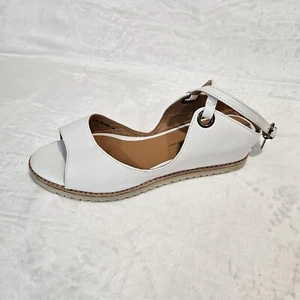 Adolfo Dominguez Women's 36 White Leather Strappy Ankle Sandals Buckle Casual - Picture 1 of 8