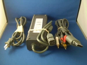 Xbox 360 175 Watt Power Brick And 6 Prong HD AV Cable Official Microsoft 9Z - Picture 1 of 3