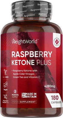 Raspberry Ketone Plus 4280mg - 180 Vegan Capsules - with Apple Cider Vinegar - Image 1 of 4