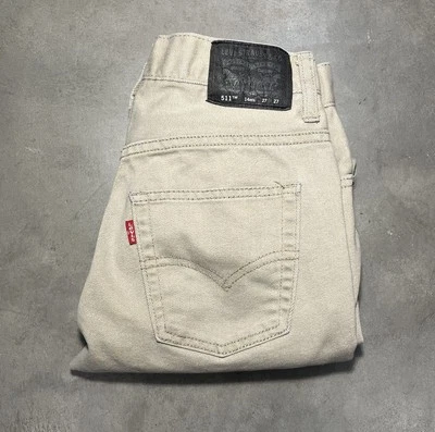 Youth Boys Levi’s 511 Slim Fit 14 Reg Fits Size 26X26 Beige Pants Denim Jeans - Image 1 of 4