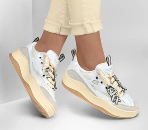 Damen-Sneaker Skechers D'Lites XL - Wave Crest Schuh 185320 weiß/grau brandneu - Bild 1 von 6