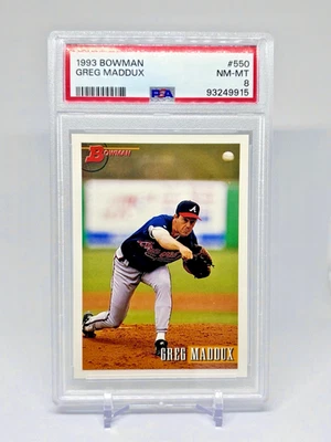 GREG MADDUX 1993 БОУМЕН БЕЙСБОЛ BRAVES PSA 8 - Изображение 1 из 2